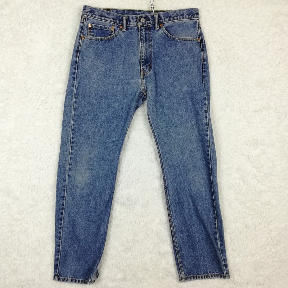 Levi's Mens Jeans 505 Straight Leg Blue Denim Medium Wash Regular Fit 36x32